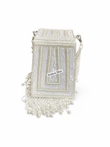 Bolso de Mano de Lujo para Mujer, con Cuentas y Flecos de Perlas, Hecho a Mano, para Fiestas - Product Image 4