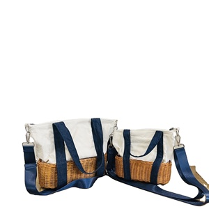 Rattan Mixed <b>Canvas</b> Handbag From Vietnam, <b>Womens</b> <b>Bags</b> - Product Image 1