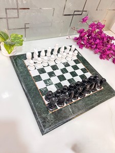 Handcrafted Marble Chess Set Eco-Friendly Indoor Luxury Unisex Playing Game Board Decorative Home Gift Wholesale - Product Image 3