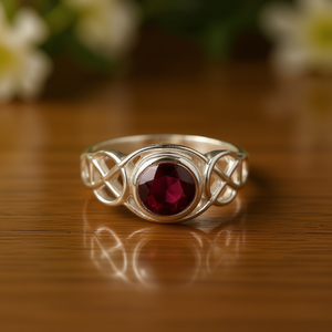 <b>Garnet</b> Fashion <b>Ring</b> 3.8 Grams Weight - Product Image 3