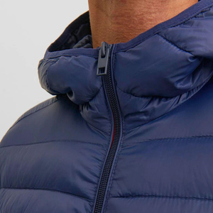 Chaqueta Acolchada con Capucha Azul Marino para Hombre 2026, con Cierre de Cremallera, Resistente al Viento, Acolchada, Informal, de Invierno, Corte Regular, Material de Poliéster - Product Image 5