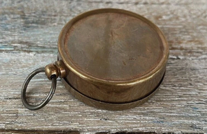 Vintage Brass Pocket <b>Compass</b> Key <b>Chain</b> Round Handmade Metal Keyring Nautical Souvenir Gift - Product Image 4