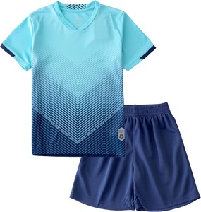 Custom Boys Girls <b>Soccer</b> Set Quick Dry T Shirt And Mesh Shorts Kids Football Training Uniform OEM Wholesale Sportswear Apparel - Product Image 1