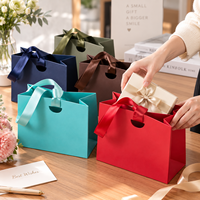 Sac en papier parfumé de luxe pour emballage de bijoux, sac assorti de couleur unie