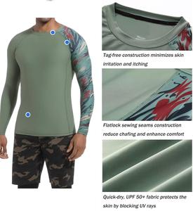 Men <b>Long</b> <b>Sleeve</b> Rash Guard Shirt UPF 50+ Quick Dry Breathable Compression <b>Base</b> <b>Layer</b> Polyester Spandex Gym Swimming Surfing - Product Image 3
