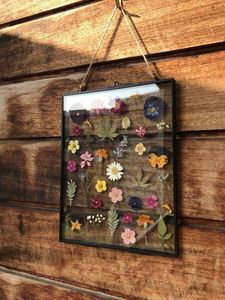 Cadre photo mural flottant en métal et verre, boîte de présentation pour fleurs séchées, art botanique pressé, décoration intérieure, style esthétique - Product Image 1