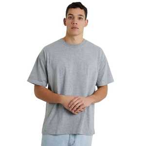 Camiseta de Manga Corta para Hombre, Cuello Redondo, Color Sólido, Corte Holgado, Tejido de Punto Jersey de Poliéster/Algodón, Estilo Casual, Antiencogimiento, 220g, Seda - Product Image 1