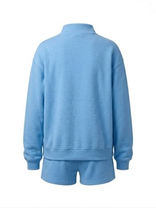 Ensemble sweat-shirt et short unisexe surdimensionné en coton molletonné, tenue décontractée deux pièces, vêtements streetwear personnalisés - Product Image 3