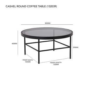 Mesa de Centro Moderna Premium con Tapa Redonda de Vidrio Templado y Base de Metal para Sala de Estar y Área de Espera de Oficina - Product Image 3