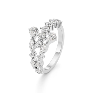 Anillo de Eternidad de Diamantes en Oro Blanco para Mujer, Corte Pera, Geométrico, Anillo de Compromiso de Lujo - Product Image 1
