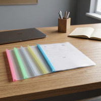 Organisateur de documents A4 en plastique, classeur à bandes multicolores avec pochettes transparentes pour le rangement des papiers, dossiers transparents durables