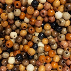 Perles en bois naturel non finies en vrac, perles rondes d'espacement pour la peinture, la fabrication de bijoux et la décoration artisanale - Product Image 1