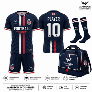 OEM Custom Football Jersey Set Unisex Breathable Plus Size Sportswear Soccer Uniform Kit With Custom Name And Number - Product Image 1