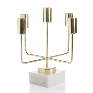 Decoración Navideña de Lujo para el Hogar y Jardín, Candelabro Floral Dorado de Estilo Nórdico, Portavelas de Metal Vintage con Hojas, Moderno - Product Image 2