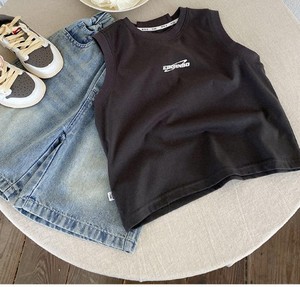 Débardeur décontracté uni 100 % coton sans manches, écologique et à séchage rapide pour garçons et petites filles - Product Image 5