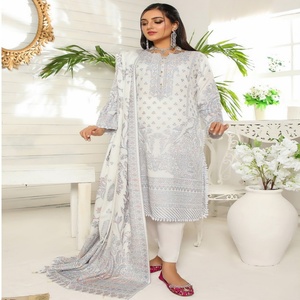 Trajes étnicos para damas Salwar de Bin Hameed Conjunto de 3 piezas de lana de melocotón con bordado Ropa india y pakistaní - Product Image 4