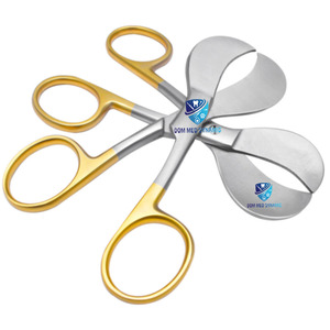 Tijeras para cordón umbilical de acero inoxidable curvadas y opacas de 10 cm, tipo clip, kit quirúrgico DMD para cirugía general, uso médico/ginecológico - Product Image 1