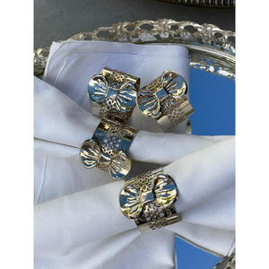 Coffrets cadeaux de bagues en laiton de luxe à motif plume, dernières créations de porte-serviettes pour la décoration de table, faits à la main - Product Image 6