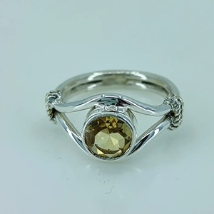 Anillo Boho Hecho a Mano de Plata de Ley 925 con Citrino Redondo, Joyería con Piedra de Nacimiento de Noviembre, Regalo Perfecto para su Cumpleaños o Aniversario - Product Image 6