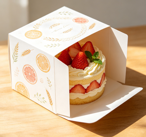 Custom Printed Disposable Cake Packaging Box Safe Odorless Food Grade <b>Paper</b> Box Elegant Fresh <b>Pattern</b> Recyclable Birthday Cake - Product Image 3