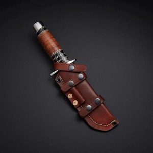 Cuchillo Bowie de Hoja Fija de Acero Inoxidable Pulido de 11 Pulgadas, Estilo Vikingo, Hecho a Mano, con Mango de Micarta y Espiga Completa - Product Image 6