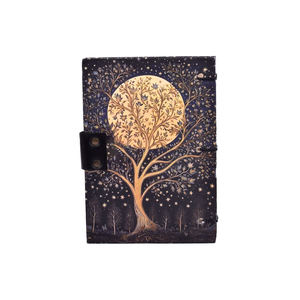 <b>A5</b> Tree Moon Handmade Paper Journal | Eco Friendly Hardcover Lock Diary Notebook with Artistic Nature Design Gift Set Writing - Product Image 2