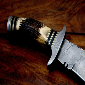 Couteau à lame fixe durable, outil de survie en plein air, camping, acier Damas, manche en os, 30 cm, garantie 3 ans, OEM ODM personnalisé - Product Image 4