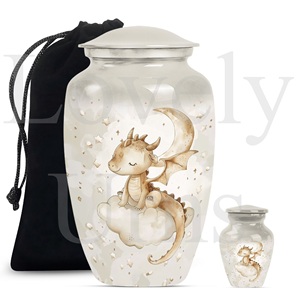 โกศสีขาวรูปมังกรน้อยสำหรับใส่เถ้ากระดูก โกศที่ไม่เหมือนใครสำหรับเก็บเถ้ากระดูก ของที่ระลึกสำหรับการเผาศพ ของตกแต่งเพื่อเป็นที่ระลึก - Product Image 4