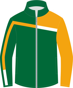Unisex Sporty Full <b>Zip</b> <b>Hooded</b> Tracksuit Jacket Green Orange Color Blocking Printed Polyester Summer Wear Hidden Pocket - Product Image 1