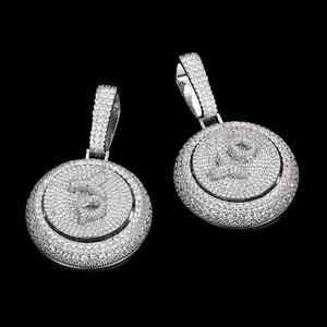Colgante de Letras de Moissanita para Hombre, Moderno, Chapado en Oro Rosa/Plata, Plata 925, Joyería Hip Hop Personalizada, Giratorio, Luxira - Product Image 2