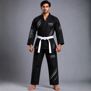 Conjunto de Uniforme de Karate Personalizado con Impresión Digital y Bordado, 100% Algodón, 320g, Transpirable, Ligero, Duradero, Unisex para Adultos - Product Image 1