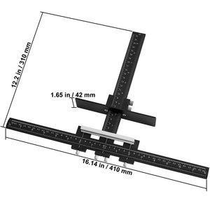 Utensile regolabile in lega di alluminio per la posizionamento di maniglie e fori centrali su mobili - Product Image 5