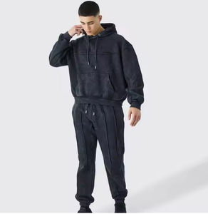 Survêtement délavé à l'acide 100 % coton, disponible en gros à prix raisonnables, respirant, pour hommes - Product Image 1