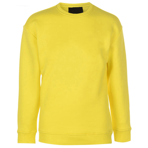Sweat-shirt à col rond jaune pour homme, coupe classique, tricoté, couleur unie, décontracté, manches longues - Product Image 6