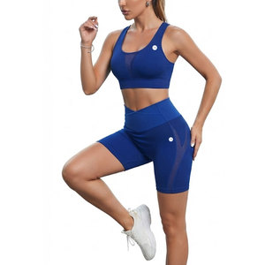 Ensemble de sport côtelé sans couture populaire pour femmes, tenue d'entraînement extensible taille haute pour la gym, le fitness, la course et les sports - Product Image 2