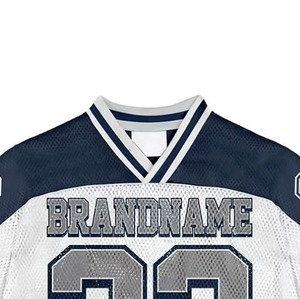 High Quality Mesh American Football Jersey Tees Mesh Sublimation Jerseys Quick Dry <b>Hip</b> Hop Style Boxy Fit Football Jerseys - Product Image 4