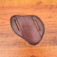 Nouveau Western Floral usiné à la main en cuir perlé porte-couteau gaine plate Western en cuir véritable couteau pliant couverture étui de transport