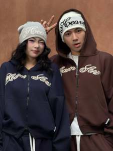 OEM ODM Pull-over à capuche zippé ample et long en 100% coton pour hommes et femmes, personnalisé, brodé, écologique, automne - Product Image 3