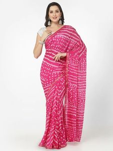 Indian Rajasthani Style Bandhani <b>Art</b> Silk Saree - Product Image 1