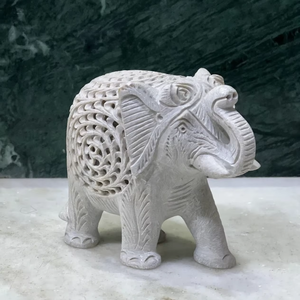 Hand Carved White Marble <b>Elephant</b> Statue Trending Indoor <b>Decor</b> Custom Bulk Orders Artisan Craftsmanship Factory Direct Pricing - Product Image 3