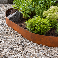 Bordure de jardin moderne en acier Corten - Diviseur de lit de jardin extérieur avec installation facile