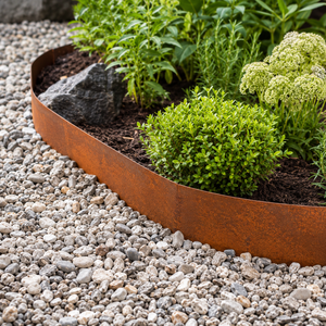 Bordure de jardin en acier Corten, bordure paysagère en métal rouillé, bordure de pelouse flexible, séparateur de lit de plantation avec piquets de fixation au sol - Product Image 3