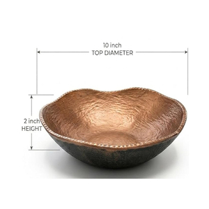 Bol rond décoratif en bronze rustique, 10 pouces (Bronze), fait main, en cuivre avec patine verte, bol décoratif vintage - Product Image 5