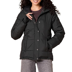Chaqueta Acolchada con Capucha Rosa para Mujer, Abrigo Grueso de Invierno con Manga Larga - Product Image 4