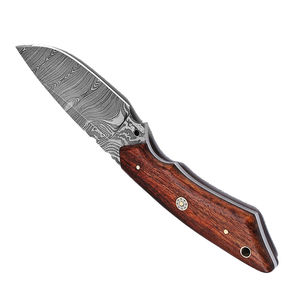 Couteau Skinner en acier Damas fait main avec manche en acier Damas et étui en cuir, cadeau idéal pour le camping et la chasse - Product Image 2