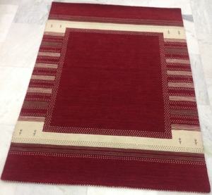 Alfombra Lori Buff Gabbeh Verde Bosque Hecha a Mano, Estilo Tribal Moderno y Minimalista, Alfombra Afgana de Algodón Verde Oscuro Sólido y Ecológica - Product Image 1