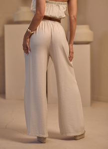 Latest Custom Warm Linen Women's Signature Woven Joggers Terry Fleece Soft Touch Fabric Women Sweatpants Women Pants & <b>Trouser</b> - Product Image 4