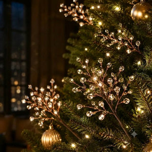 Adornos Navideños de Lujo Hechos a Mano con Cuentas de Cristal para Ramas de Árbol de Navidad - Product Image 6