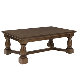 Table basse rectangulaire artisanale en bois de manguier massif, finition brun riche, style américain traditionnel, pour salon. - Product Image 5