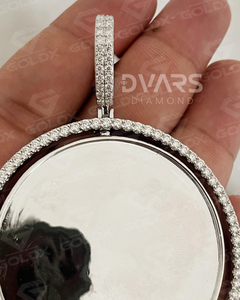 Colgante de Plata de Ley 925 con Dijes Personalizables de Moissanita y Foto, Chapado en Oro de 18K, Lujo - Product Image 2
